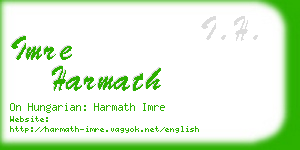 imre harmath business card